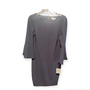 Calvin Klein Sheath Dress Boat Neck Pearl Accent Sleeve